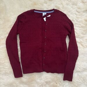Gap Kids Maroon Knit Cardigan Sweater for School Uniform or Layering